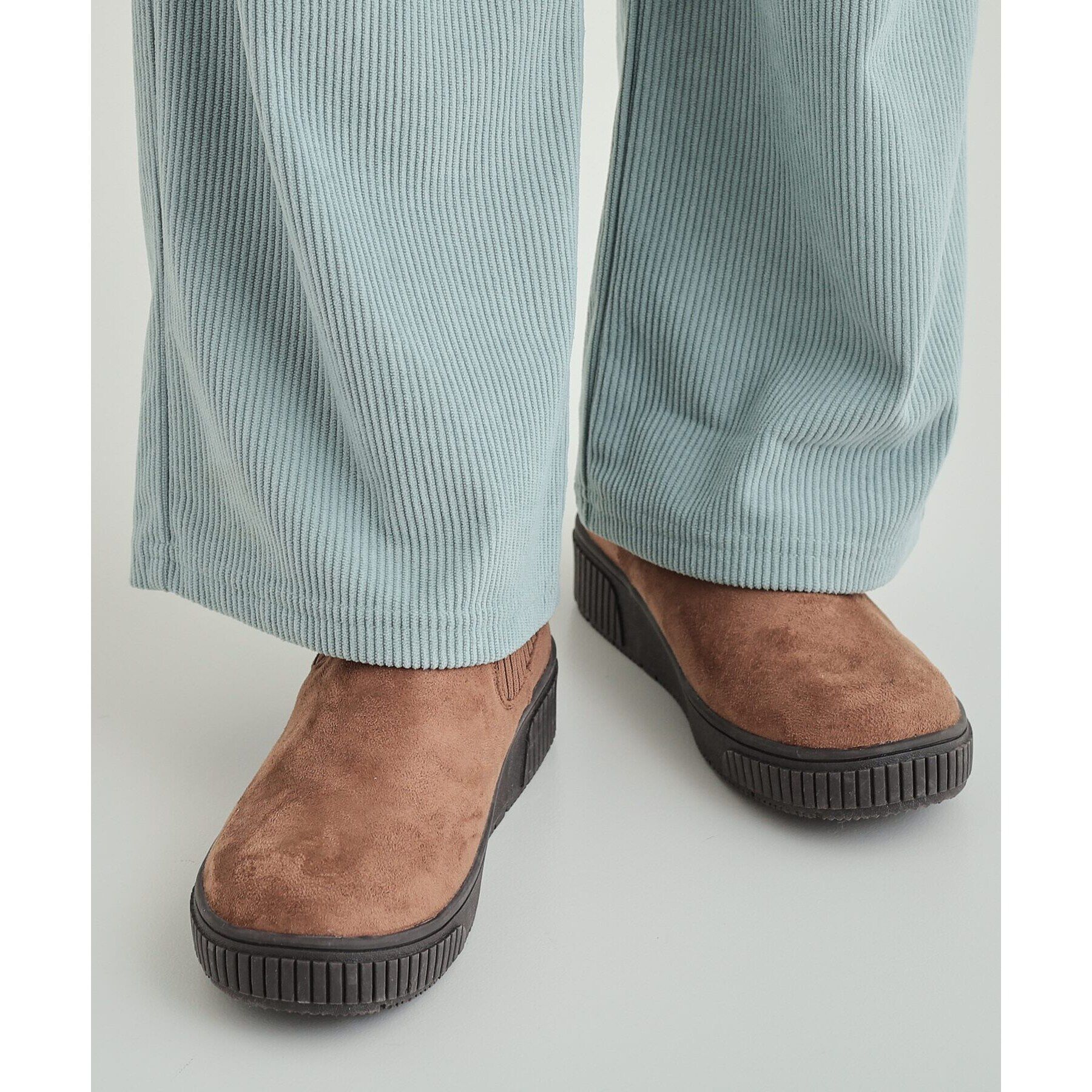 SHOO･LA･RUE「【高レビュー/撥水】すっぽりラクラク はきぐちニットブーツ」|ショートブーツ|