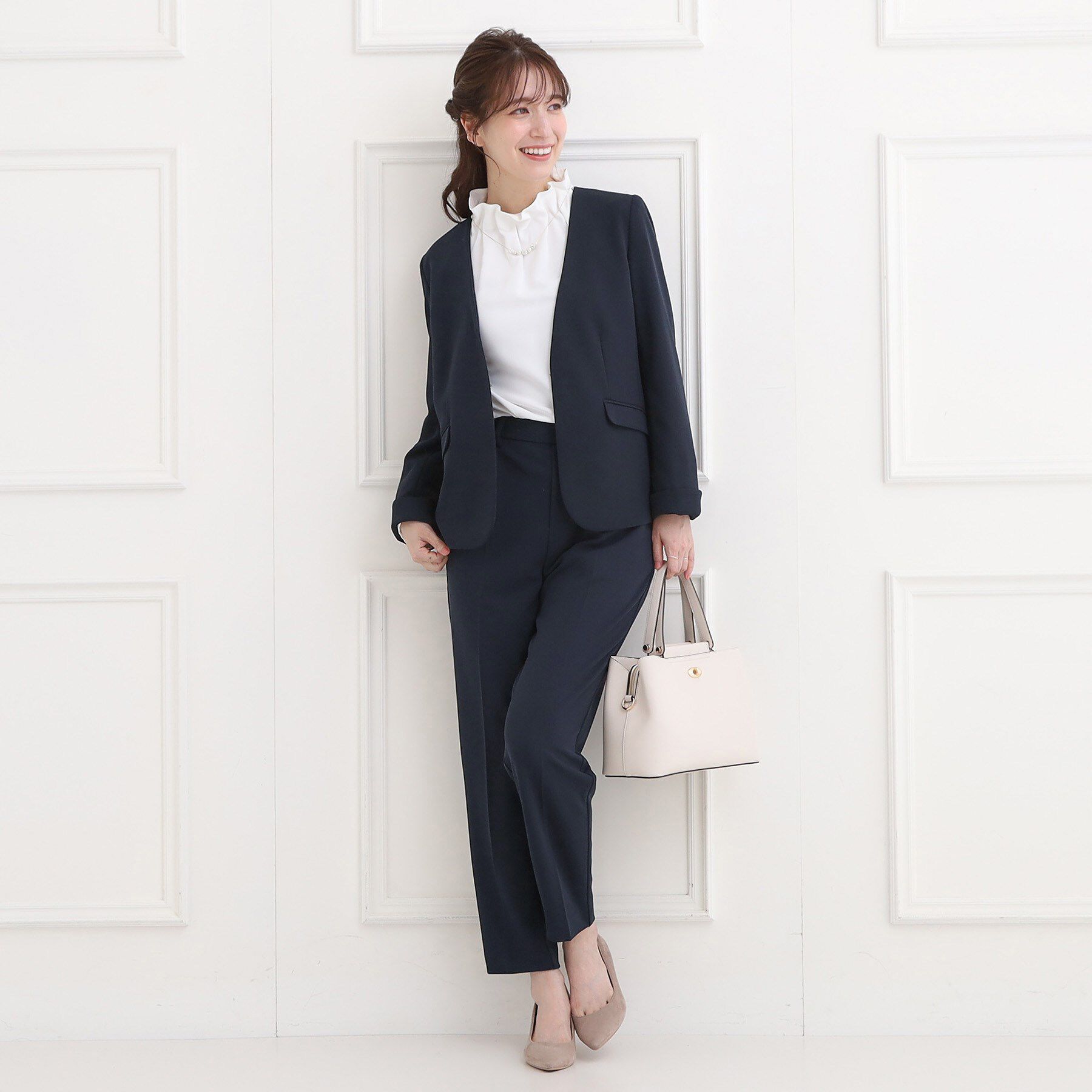 SHOO･LA･RUE「【洗濯機/イージーケア/ストレッチ】きちんと楽に。カットジョーゼットテーパードパンツ」|その他|