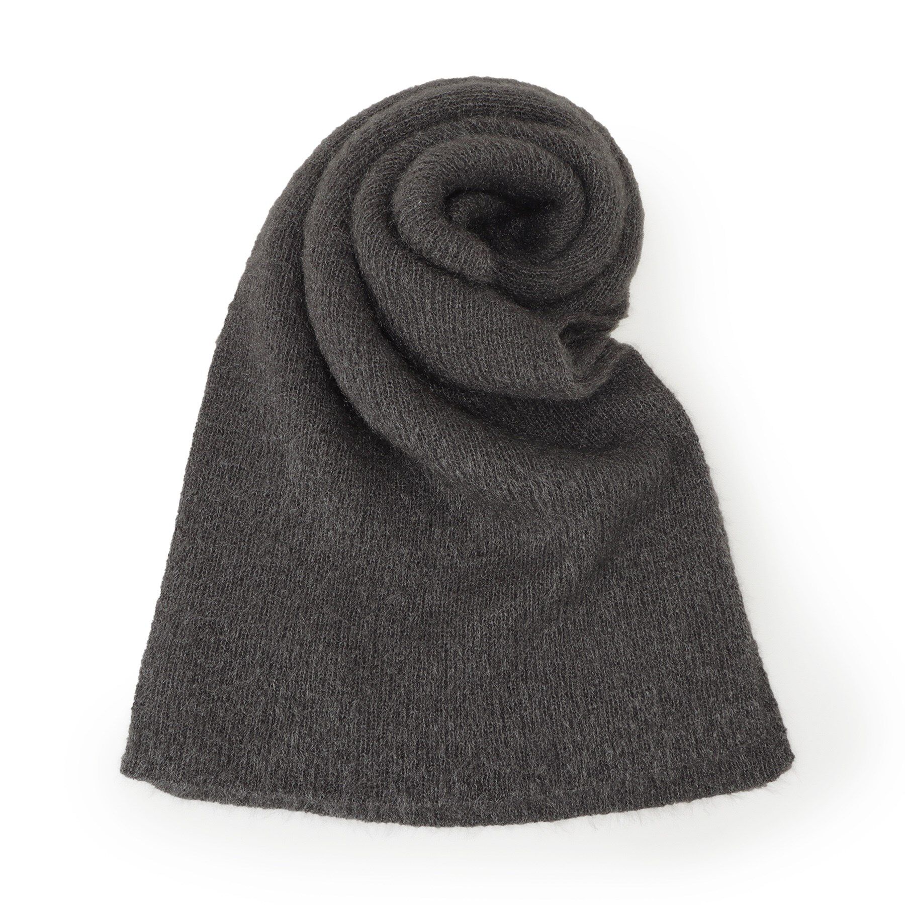 SHOO･LA･RUE「ゆる編みニットマフラー」|ストール|チャコールグレー(0