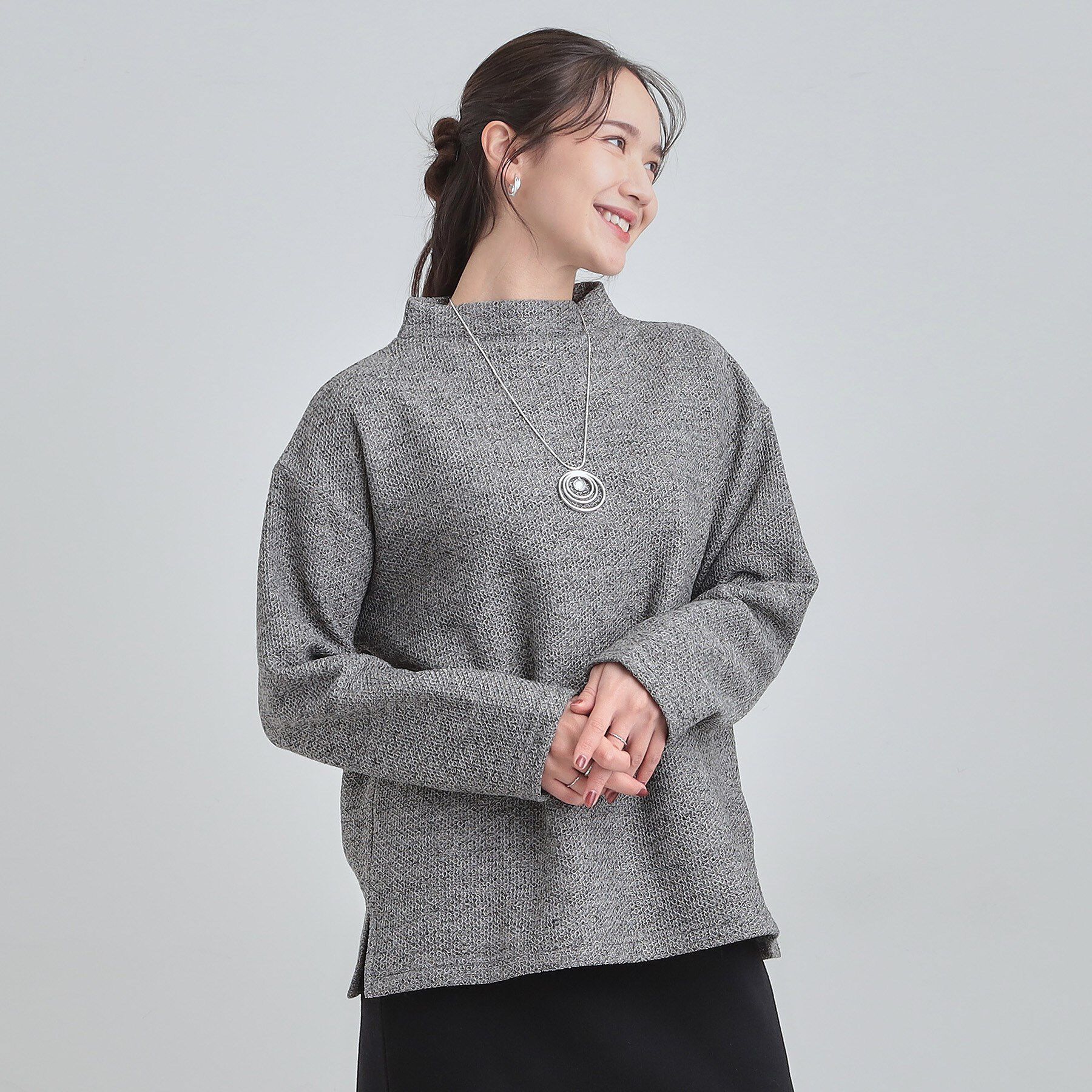 SHOO･LA･RUE「【あったか】モックネックニットソートップス」|Tシャツ・カットソー|