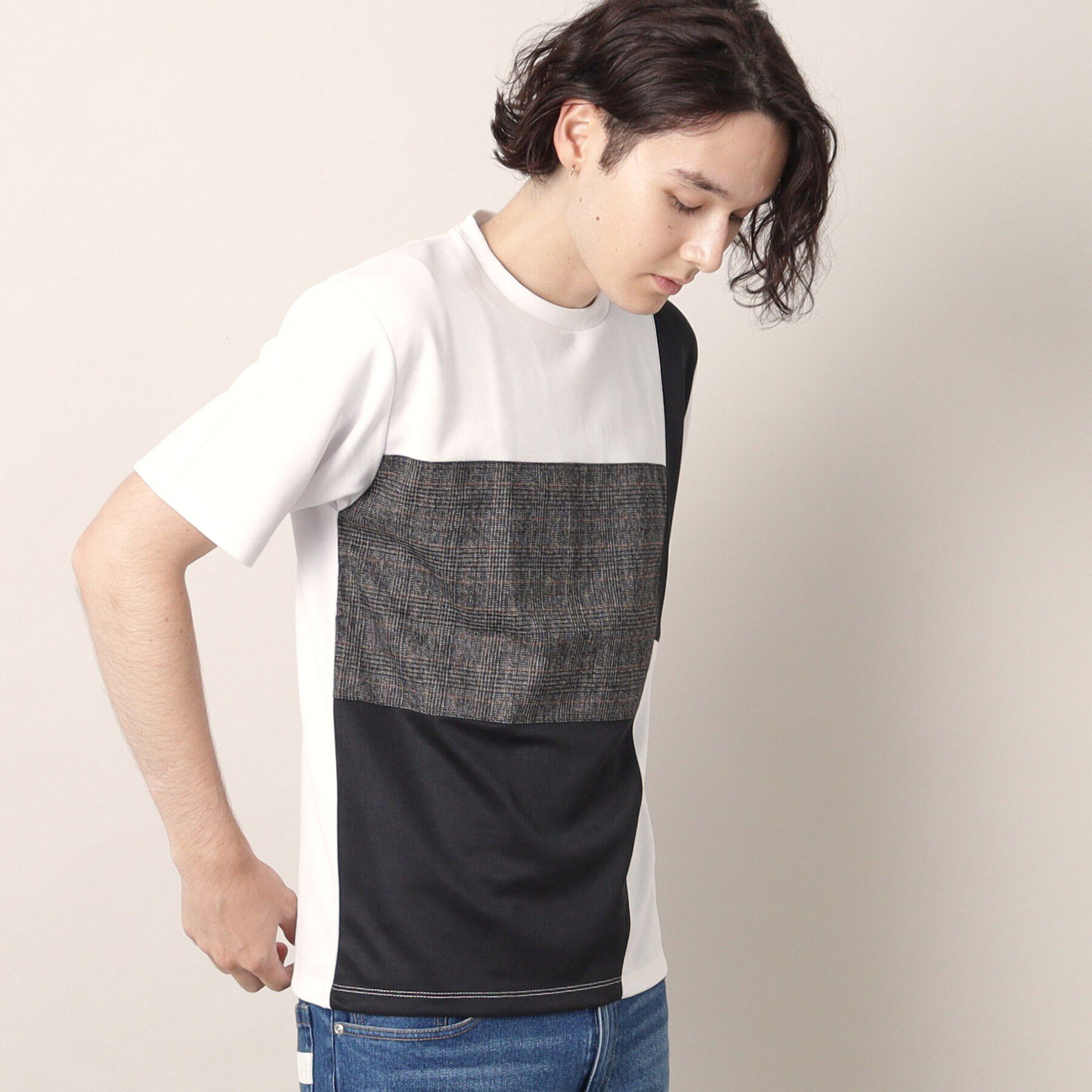 Dessin「ツイード切替ブロックTシャツ」|Tシャツ・カットソー|