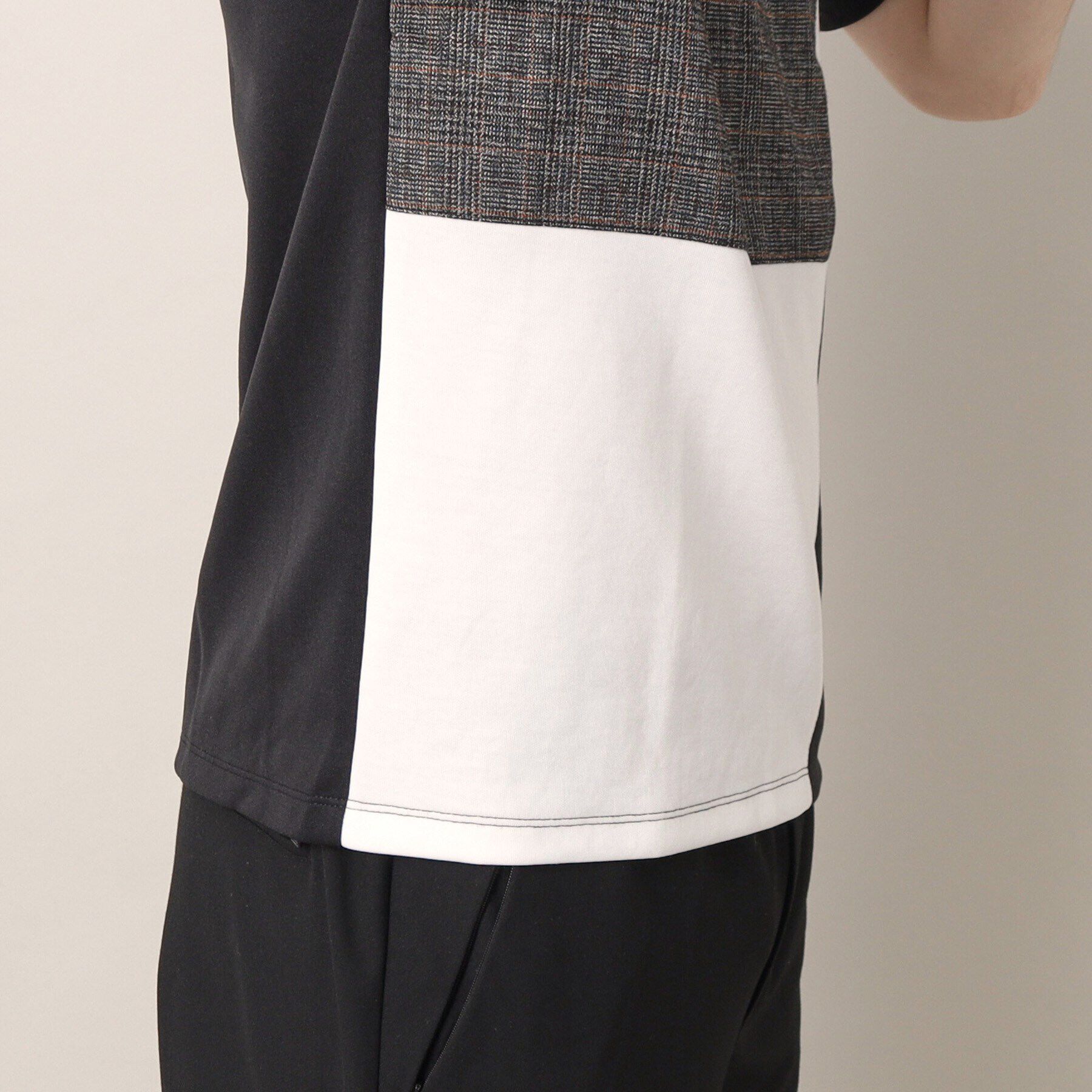 Dessin「ツイード切替ブロックTシャツ」|Tシャツ・カットソー|