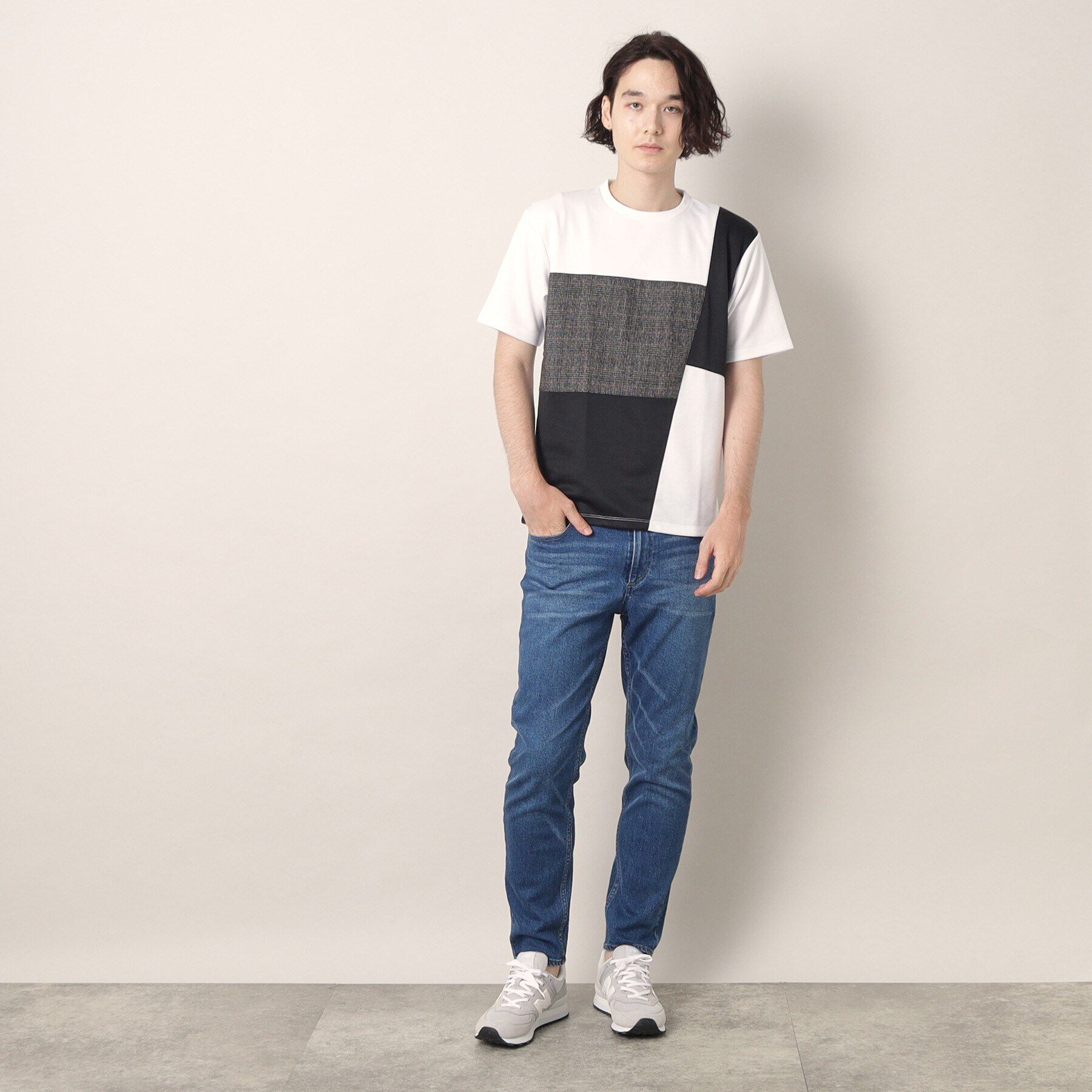 Dessin「ツイード切替ブロックTシャツ」|Tシャツ・カットソー|