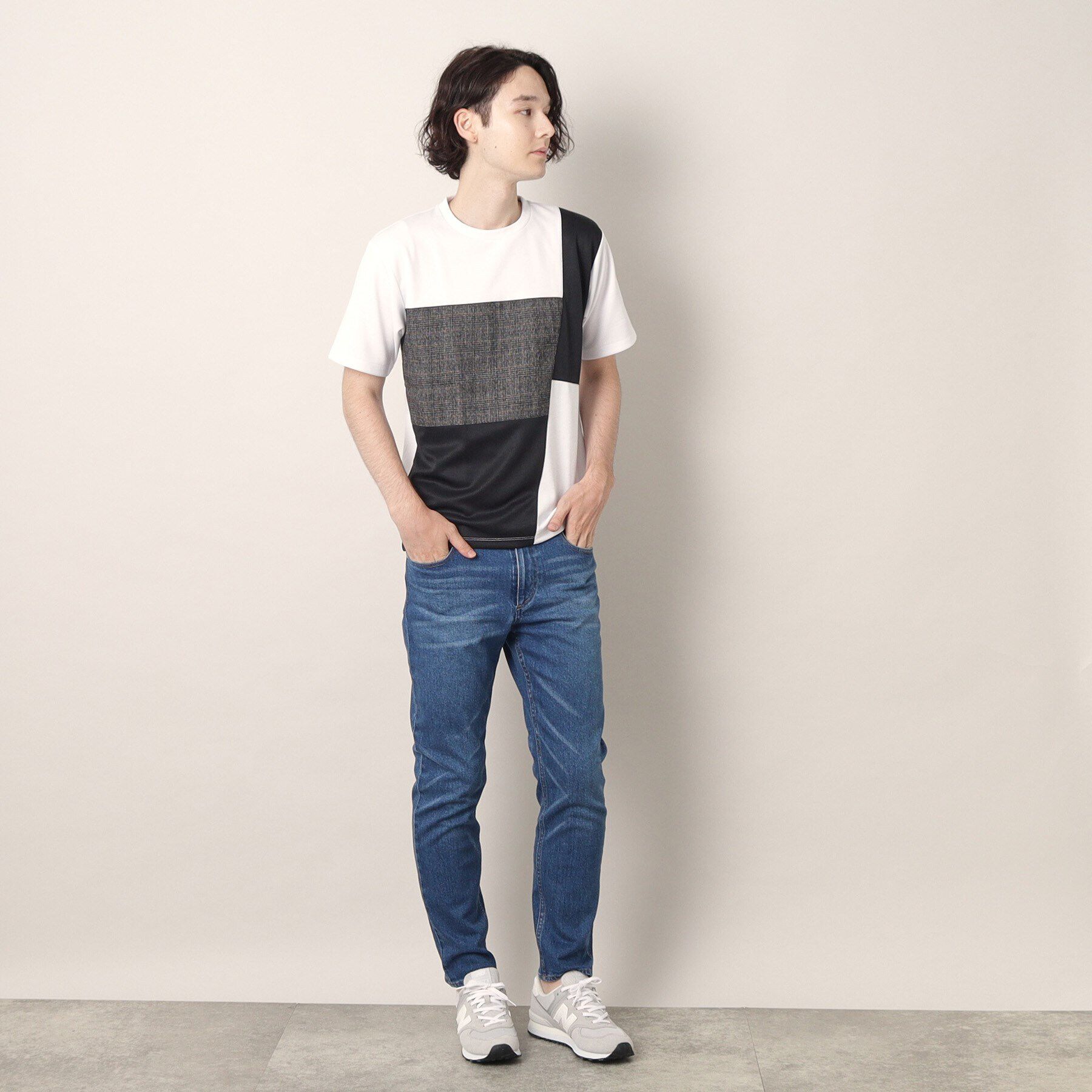 Dessin「ツイード切替ブロックTシャツ」|Tシャツ・カットソー|