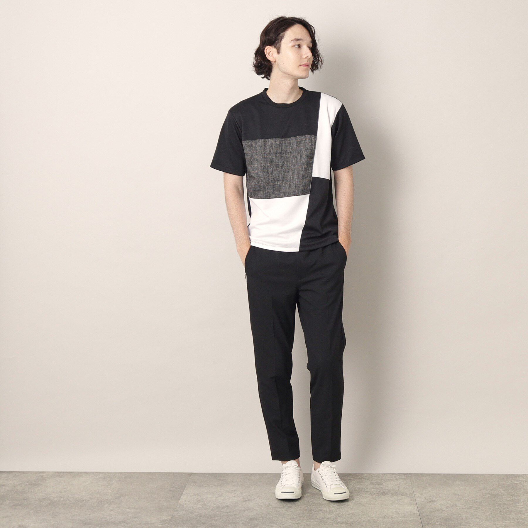 Dessin「ツイード切替ブロックTシャツ」|Tシャツ・カットソー|