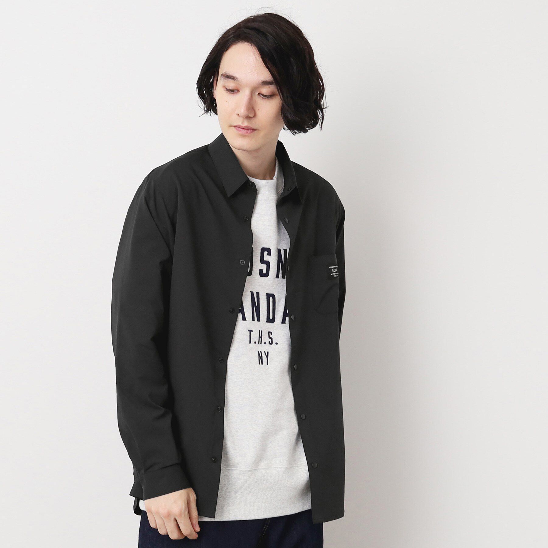 Dessin「【撥水素材】スナップボタンシャツ」|シャツ・ブラウス|