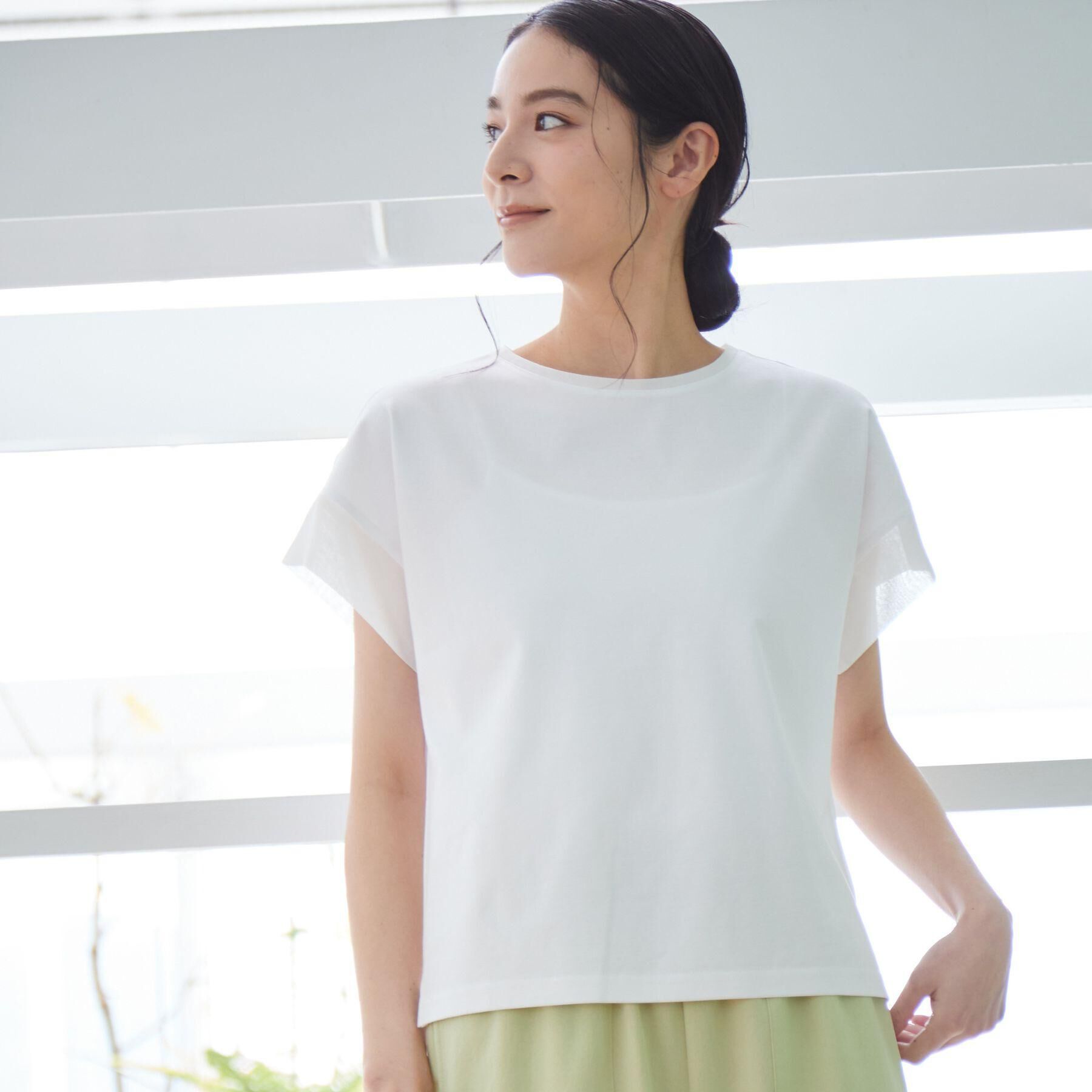 Dessin「【シリーズ累計8万枚！選べる5サイズ/6色展開/洗える】美光沢カットソー【オンにもオフにもちょうどい」|Tシャツ・カットソー|