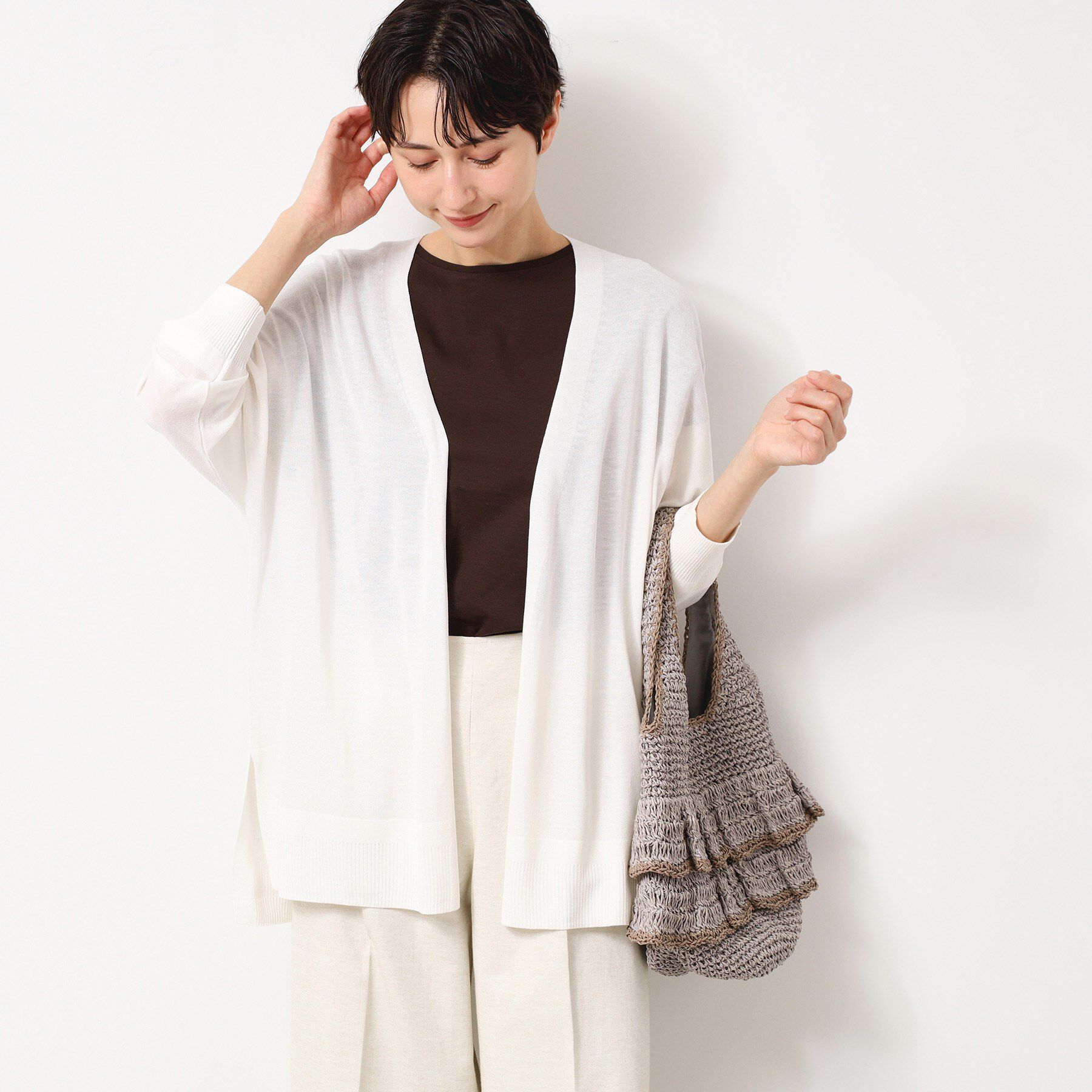 Dessin「【接触冷感・洗える】ドルマンスリーブひんやりカーディガン（S～L）」|カーディガン|