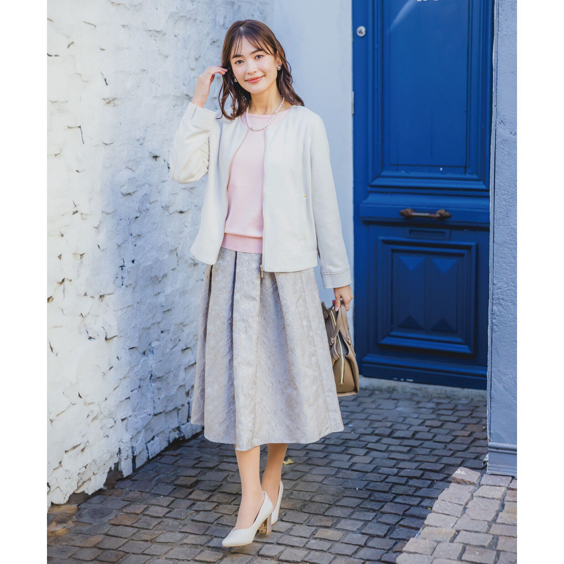 ITS&rsquo;DEMO「【通勤／M・Lサイズ展開】カットフェイクスエードジャケット」|ノーカラージャケット|