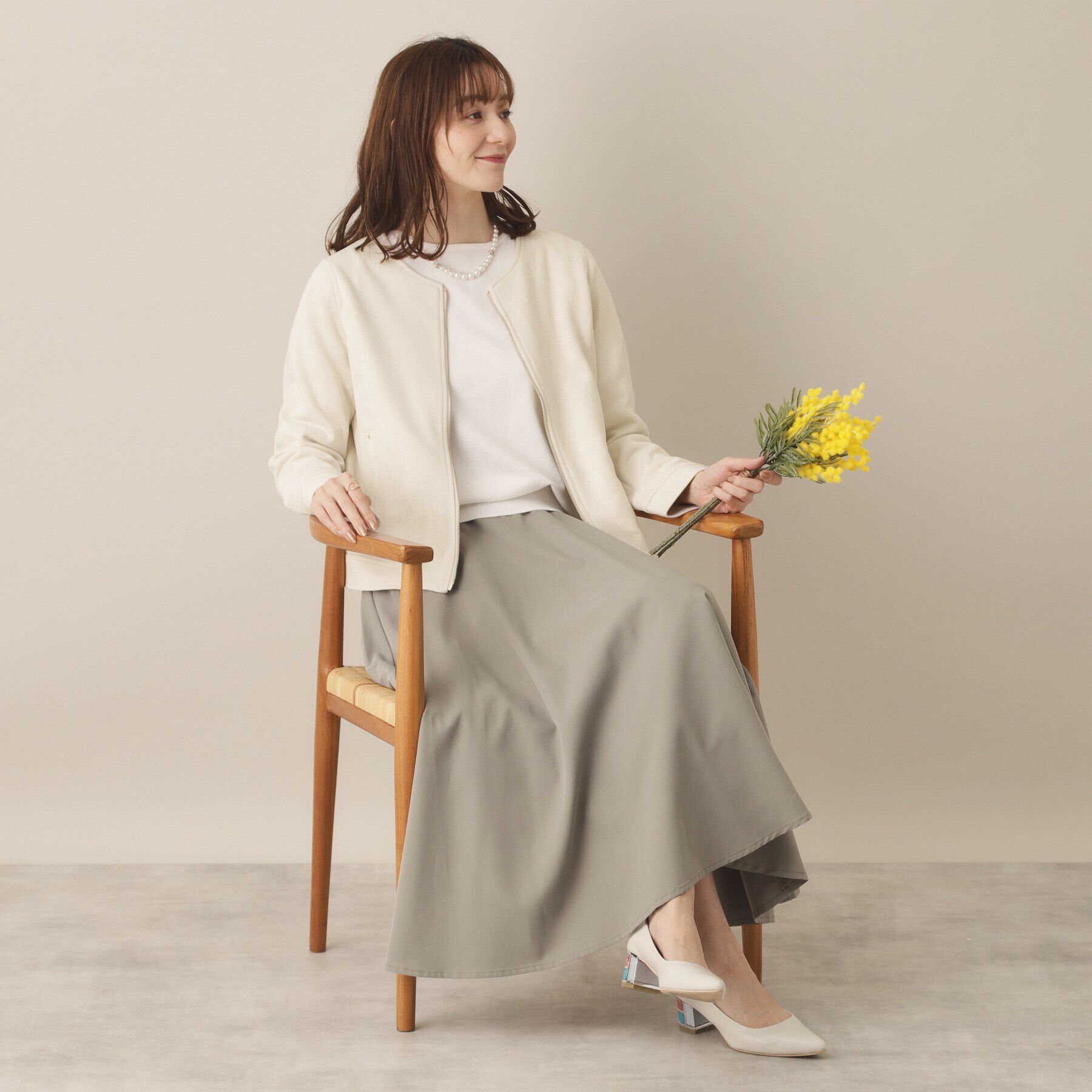 ITS&rsquo;DEMO「【通勤／M・Lサイズ展開】カットフェイクスエードジャケット」|ノーカラージャケット|