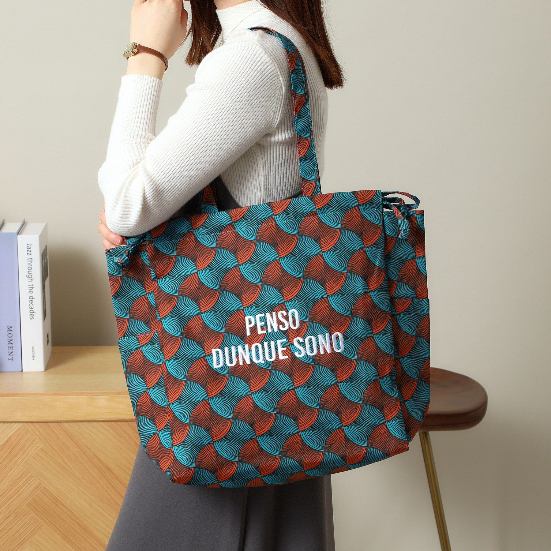 ITS&rsquo;DEMO「【A4対応／新柄追加】ラタプリントトート」|トートバッグ|ブルー(193)