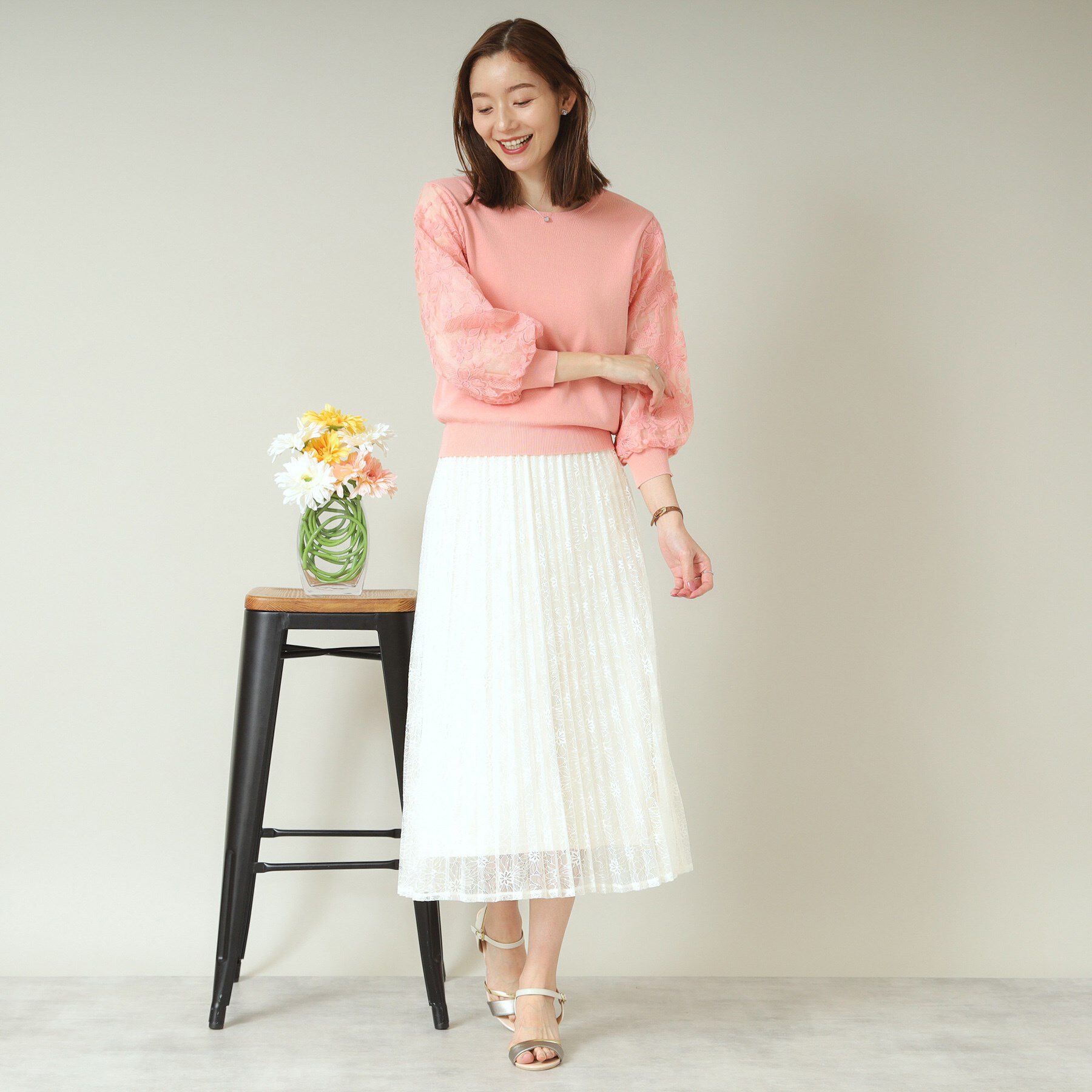 ITS&rsquo;DEMO「【通勤／手洗い可】袖レースニット」|ニット・セーター|