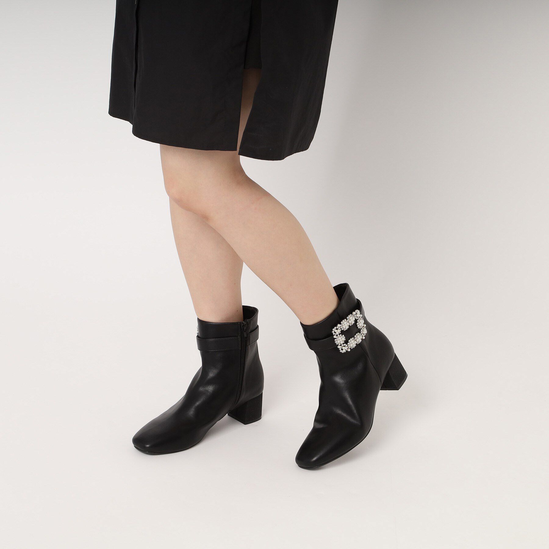 ESPERANZA「ラメヒールビジューショートブーツ」|ショートブーツ|
