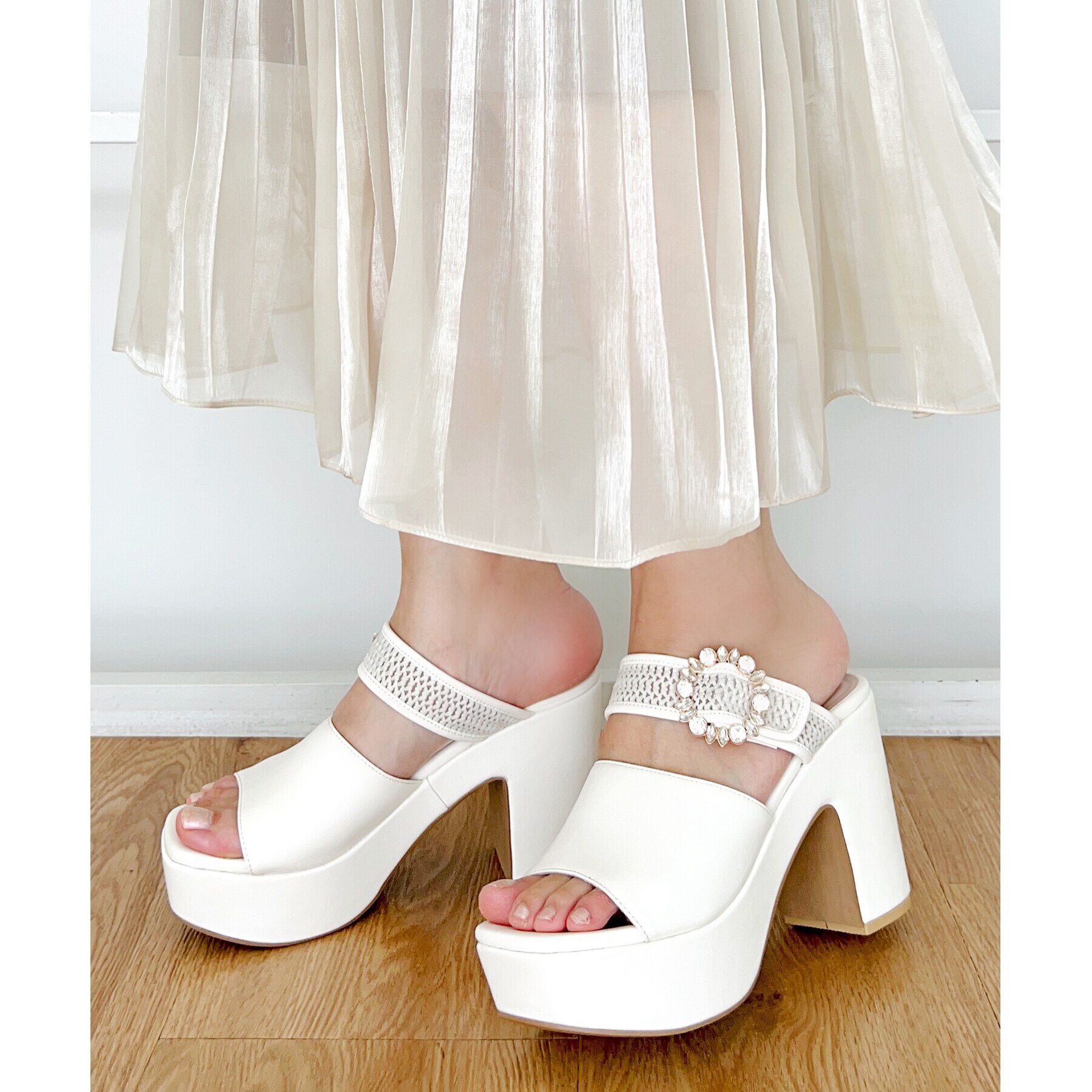 ESPERANZA「飾りバックル一体底ミュール 24SS」|サンダル|