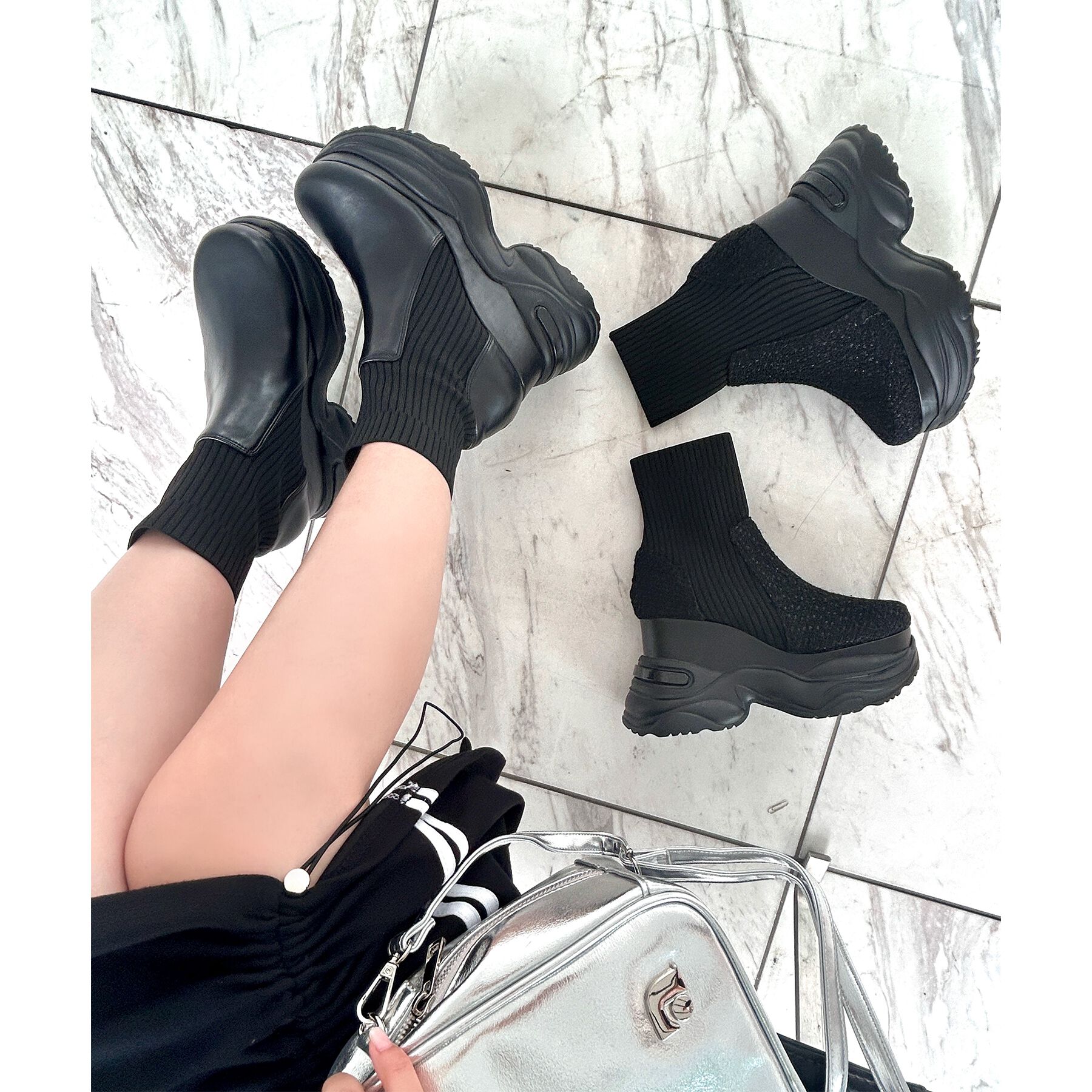 ESPERANZA「スニーカーソールニットショートブーツ」|ショートブーツ|