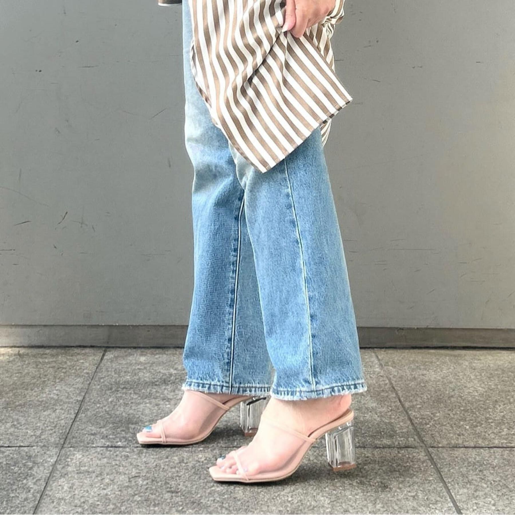 ESPERANZA「チュールメッシュクリアヒールミュール」|サンダル|