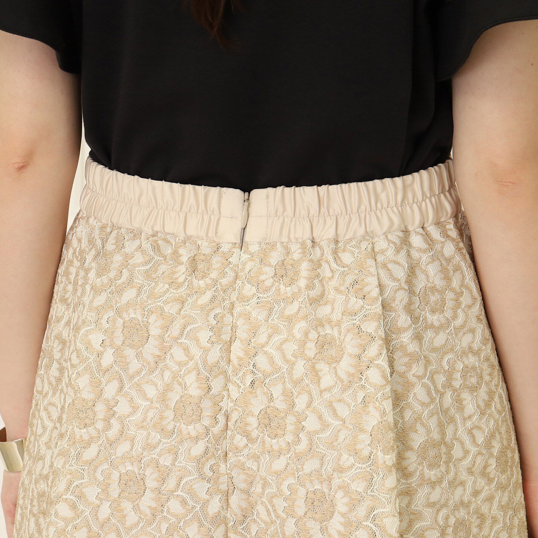 SunaUna「【シアー素材／レース】ふんわりタックスカート」|スカート|