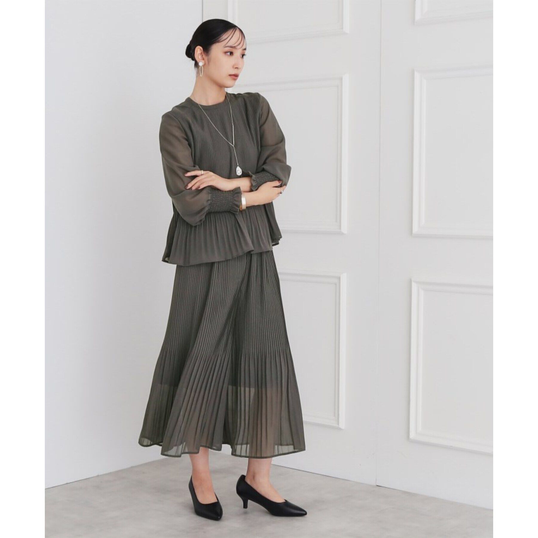 SunaUna「【セットアップ可／ウォッシャブル】プリーツワイドパンツ」|その他|