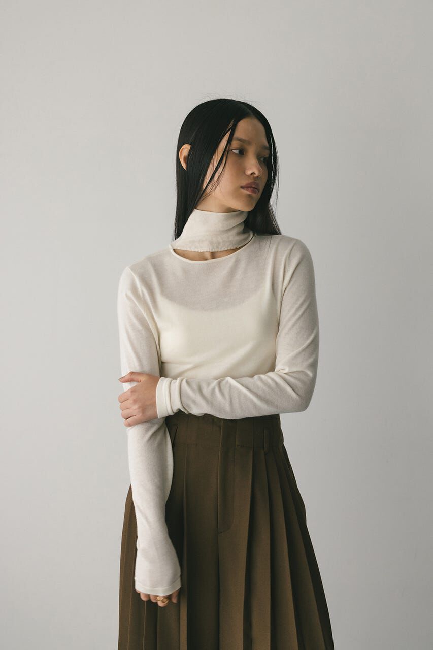 STYLEMIXER「2WAYウォッシャブルハイネックオープンニット」|ニット・セーター|