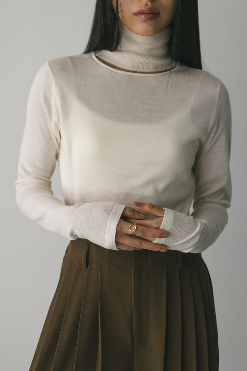 STYLEMIXER「2WAYウォッシャブルハイネックオープンニット」|ニット・セーター|