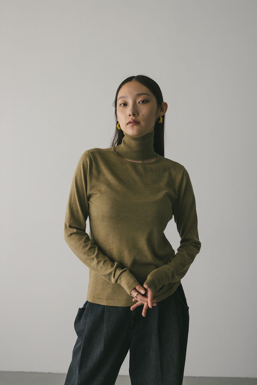 STYLEMIXER「2WAYウォッシャブルハイネックオープンニット」|ニット・セーター|