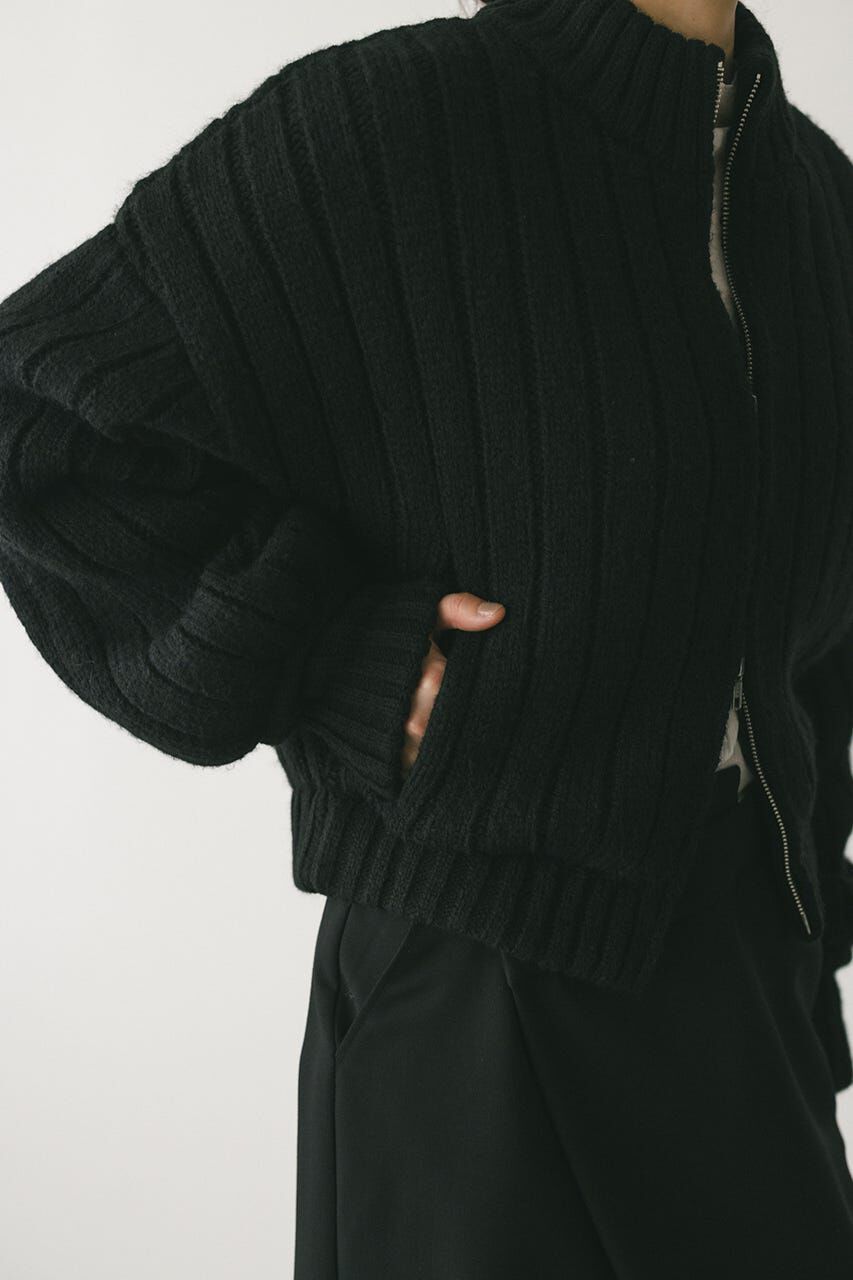 STYLEMIXER「パッファーニットジップカーデ」|カーディガン|