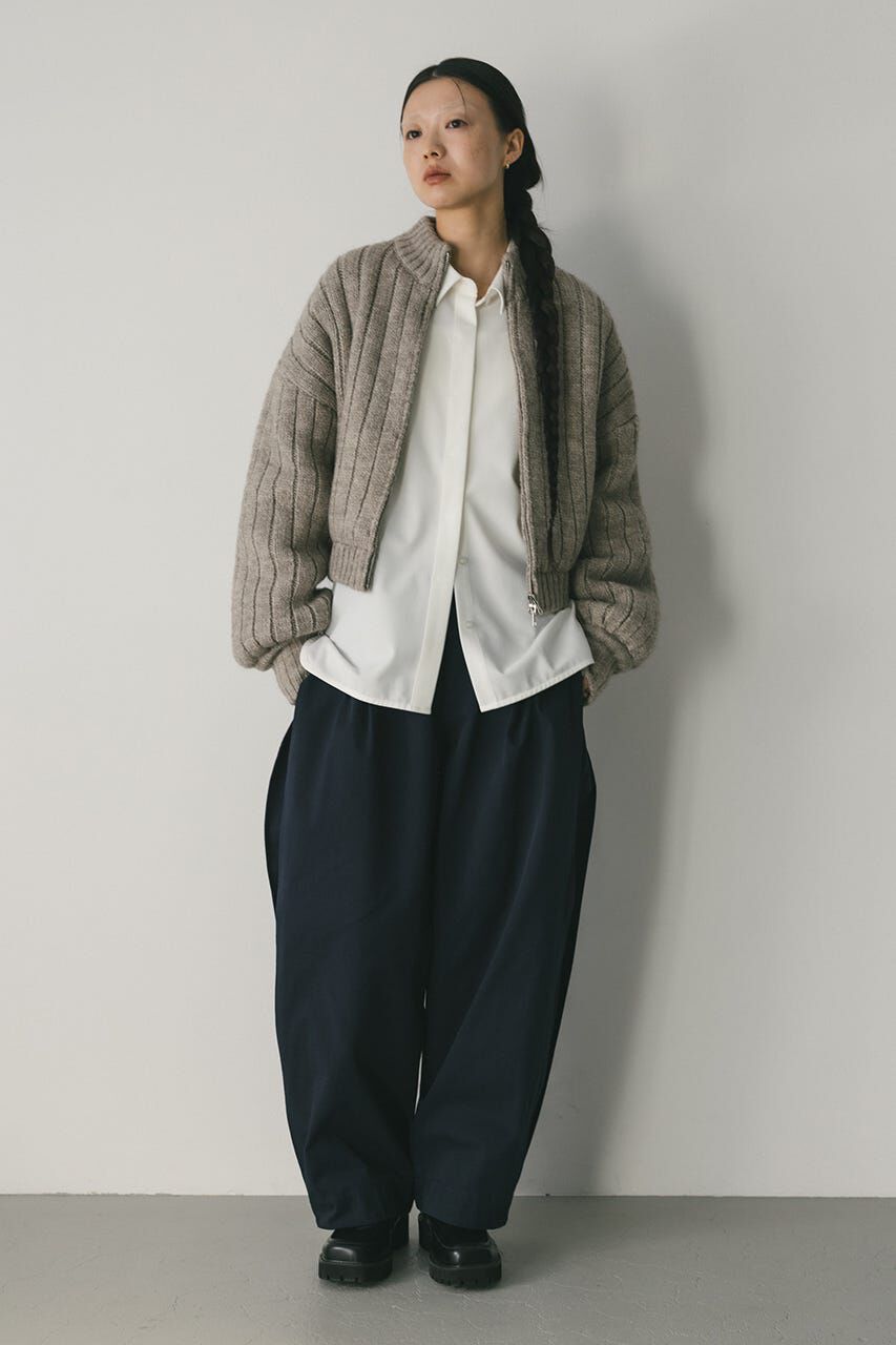 STYLEMIXER「パッファーニットジップカーデ」|カーディガン|