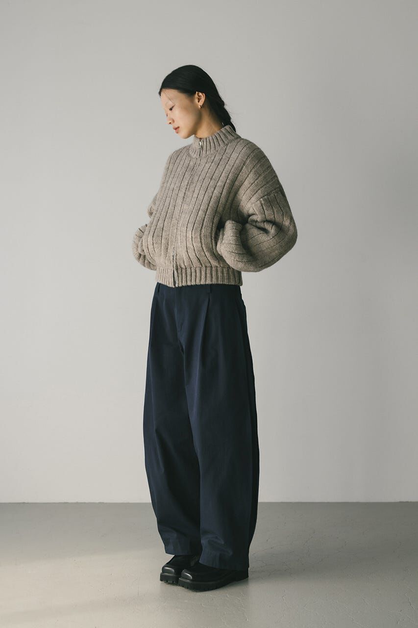 STYLEMIXER「パッファーニットジップカーデ」|カーディガン|