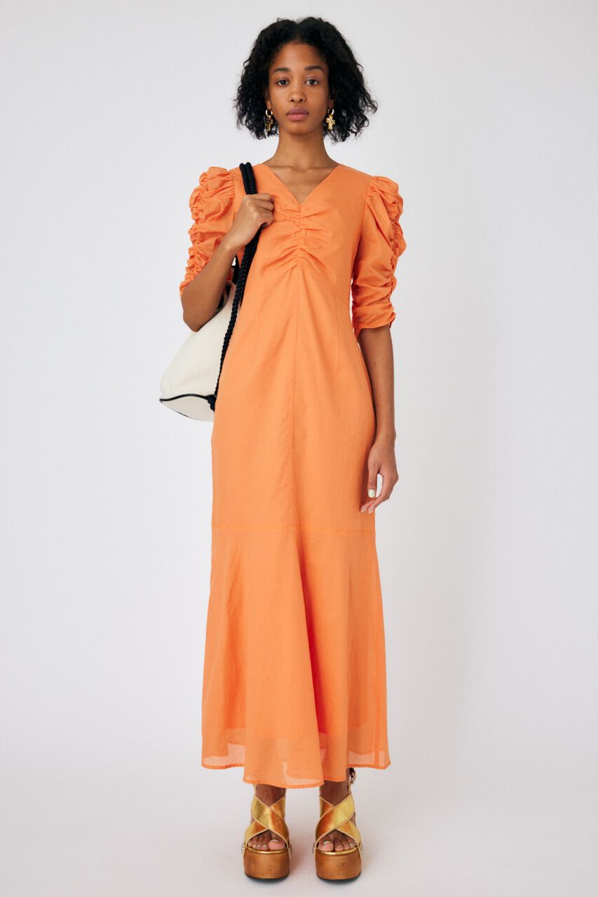 MOUSSY「GATHER SLEEVE ドレス」|ワンピース|