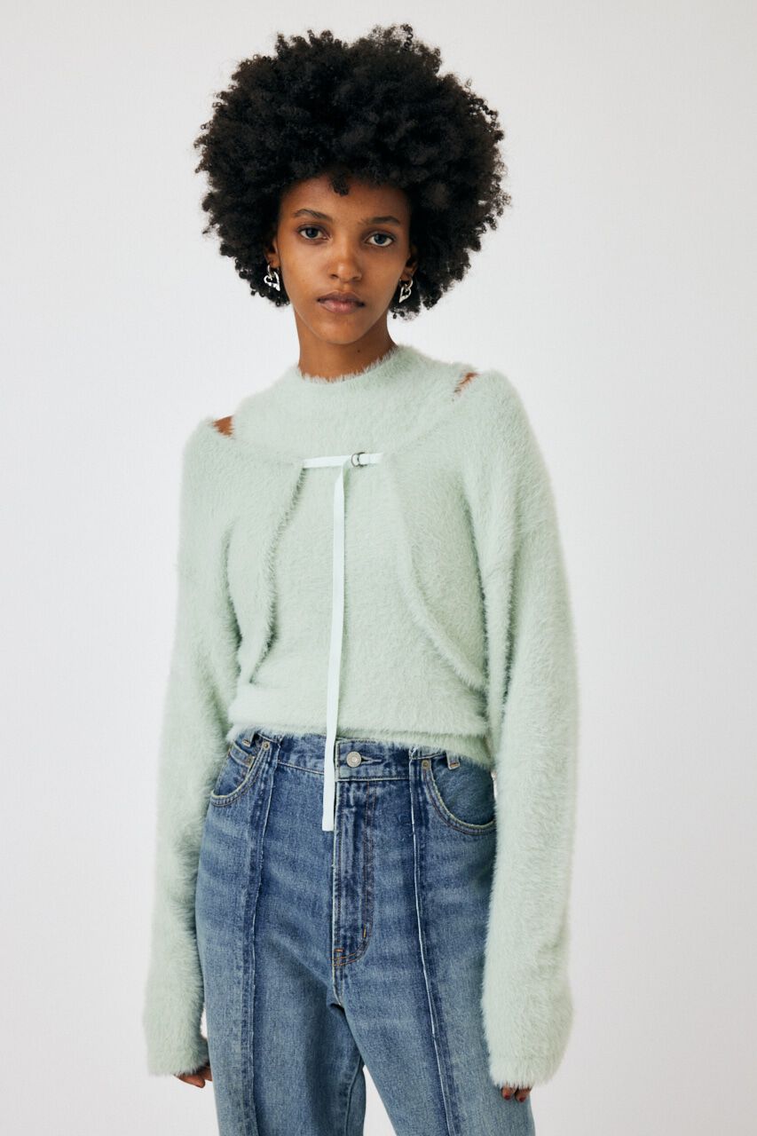 MOUSSY「SHAGGY KNIT ボレロ＆タンク」|ニット・セーター|