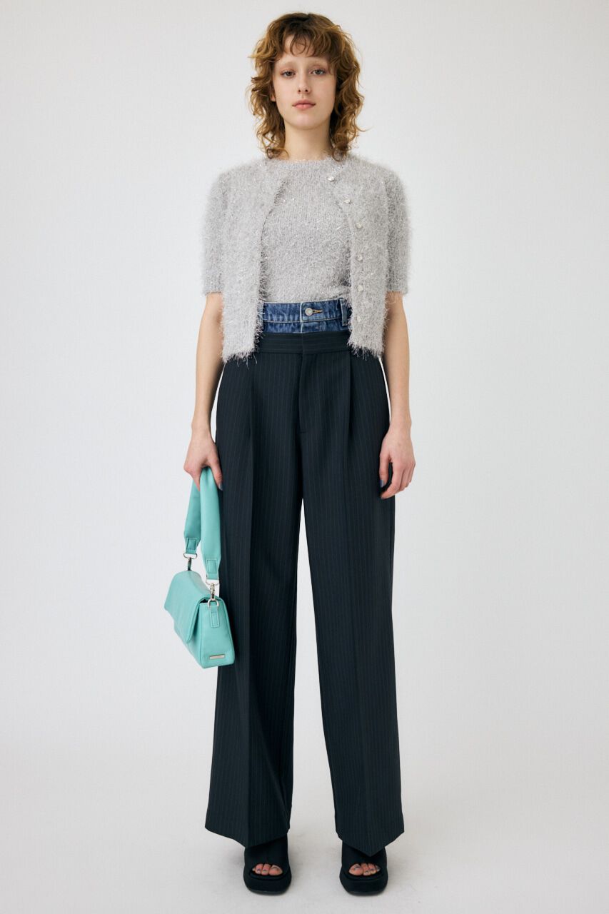 MOUSSY「SHAGGY GLITTER KNIT カーディガン」|カーディガン|