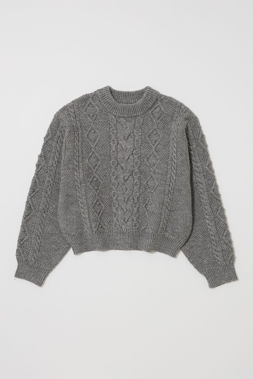 MOUSSY「POPCORN CABLE セーター」|ニット・セーター|T.GRY
