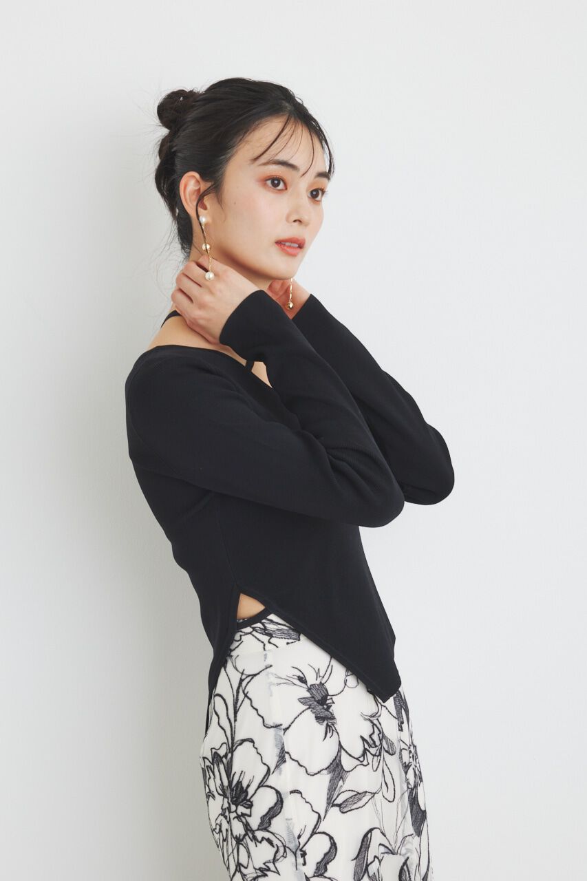 rienda「アシンメトリーストリングKnit TOP」|ニット・セーター|
