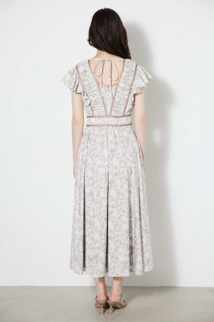 rienda「トリミングテープギャザーフレアOP」|ワンピース|