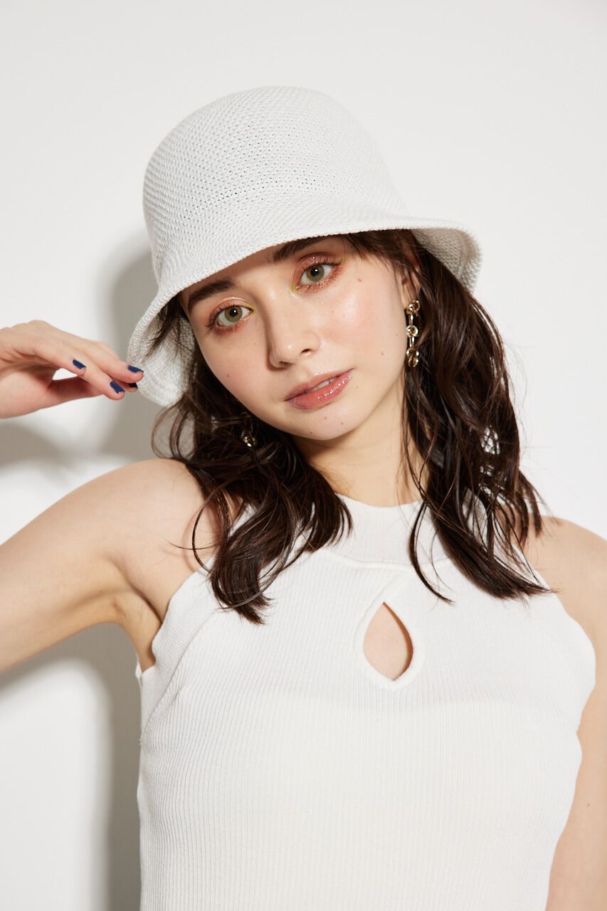 rienda「ニットメッシュバケットハット」|その他|WHT