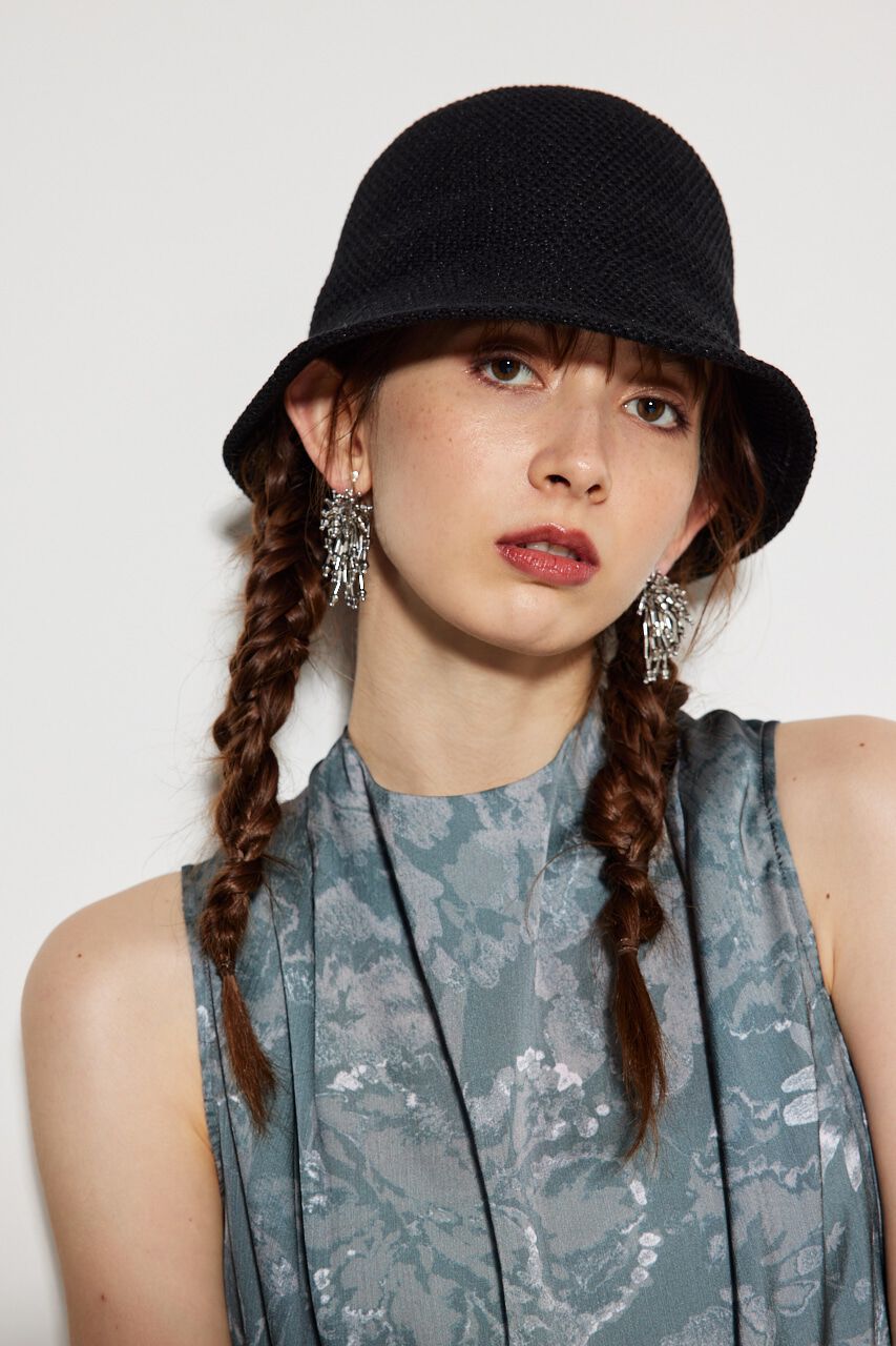 rienda「ニットメッシュバケットハット」|その他|BLK