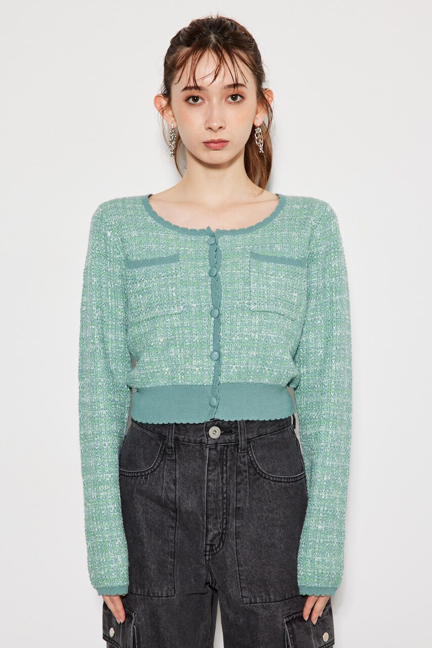 rienda「ツイードKnit CD TOP」|ニット・セーター|