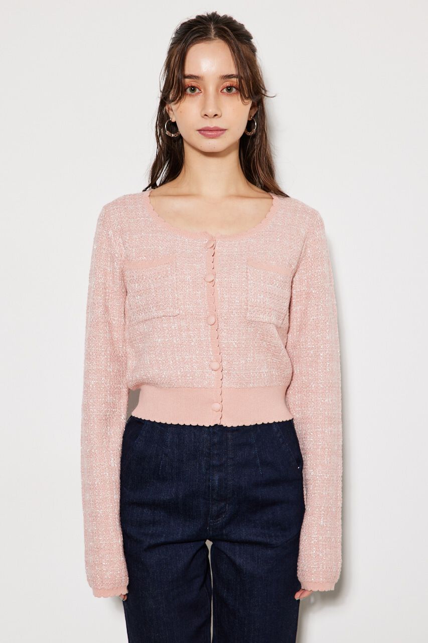 rienda「ツイードKnit CD TOP」|ニット・セーター|