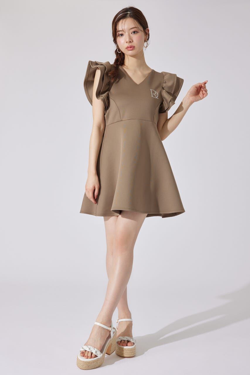 rienda「RDショルダーフリルカットミニワンピース」|ワンピース|