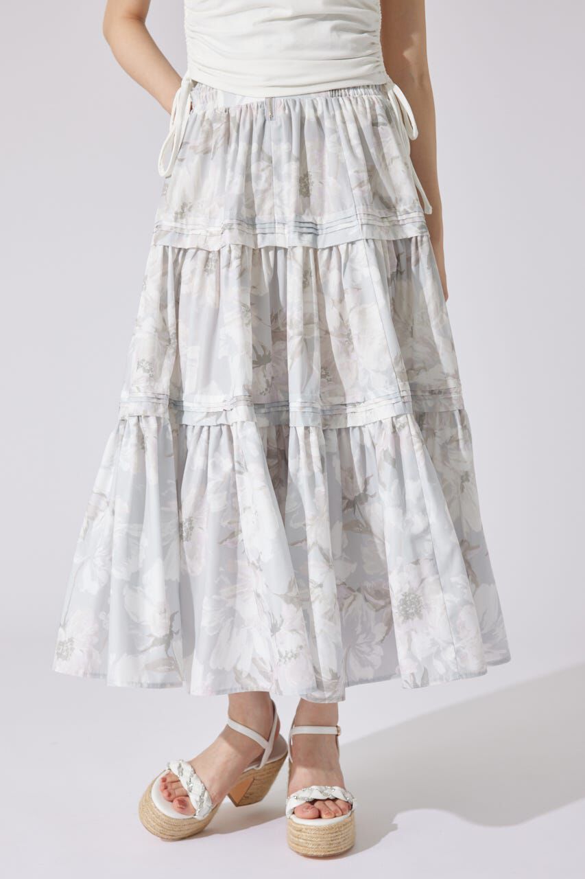 rienda「ウエストシャーリングタックデザインフレアスカート」|スカート|Multi_1