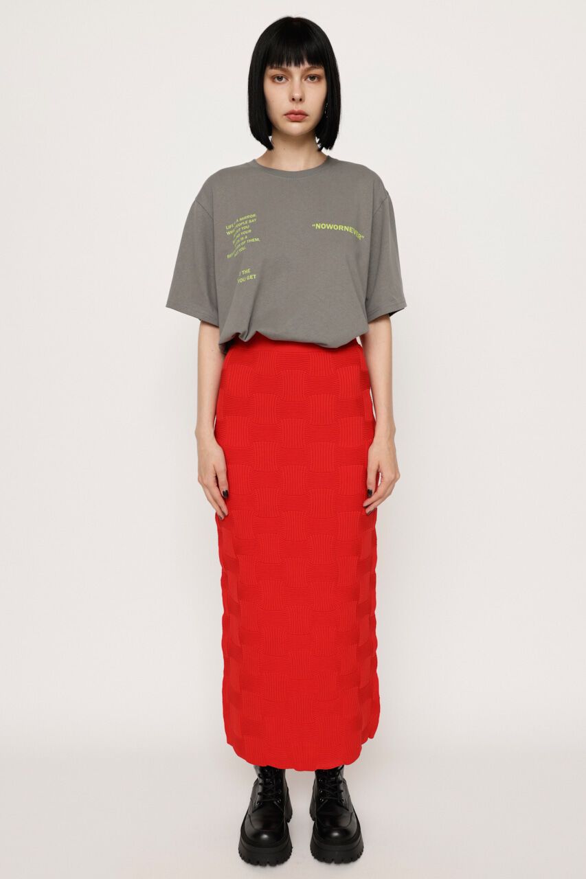 SLY「BACK SLIT KNIT スカート」|スカート|RED