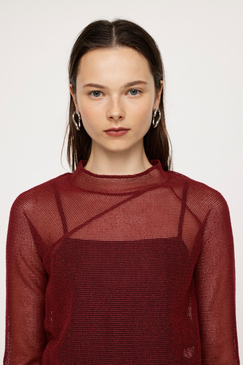 SLY「ASYMMETRY MESH L／S トップス」|Tシャツ・カットソー|