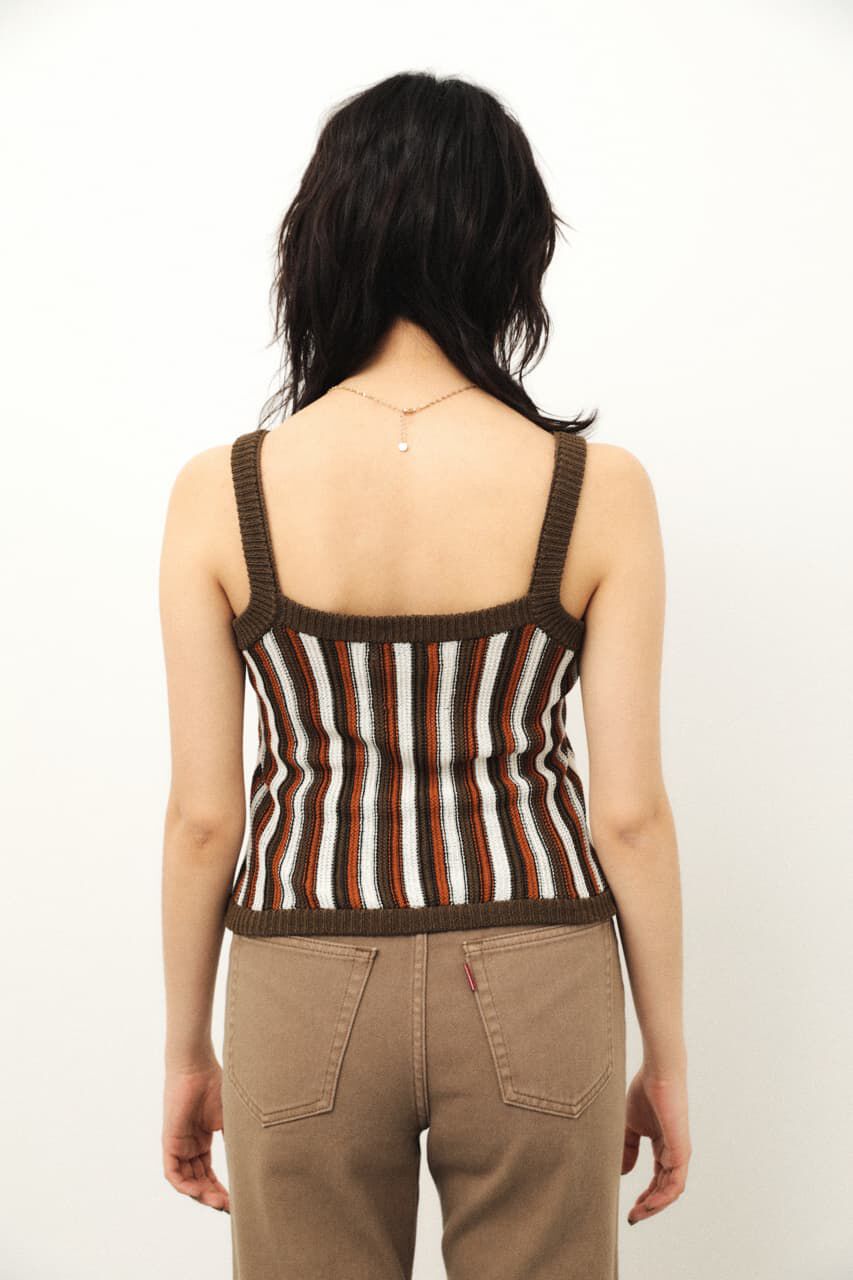 LAGUA GEM「MULTI STRIPE KNIT CAMI」|キャミソール|