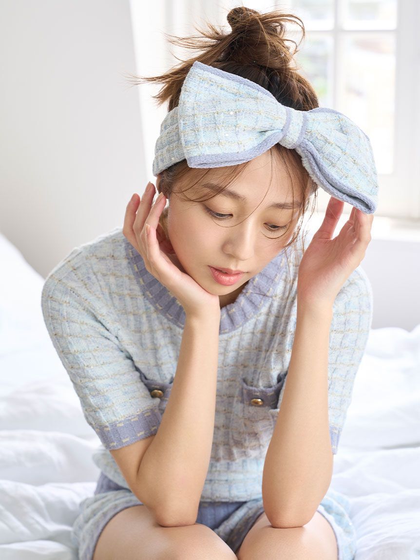 SNIDEL HOME「ラメニットツイードショートパンツ」|ルームウェア|