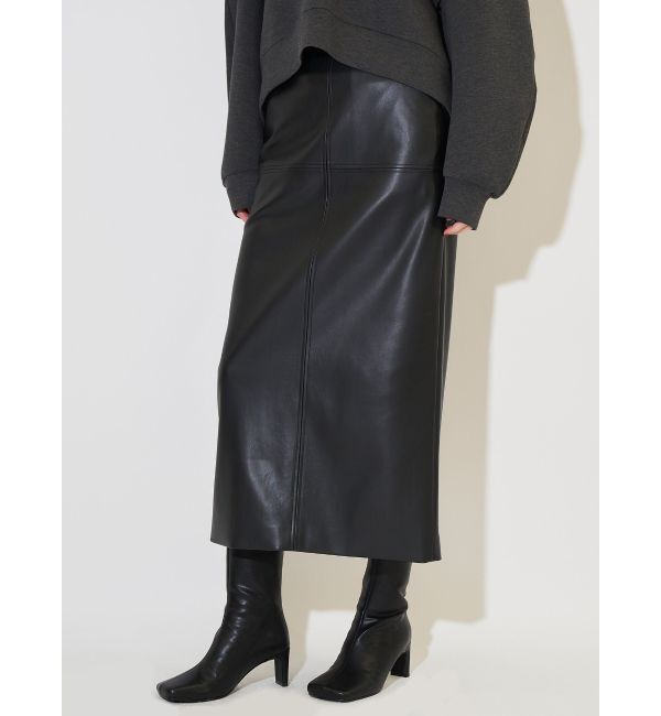 ELENDEEK「FAUX LEATHER SK」|スカート|ブラック