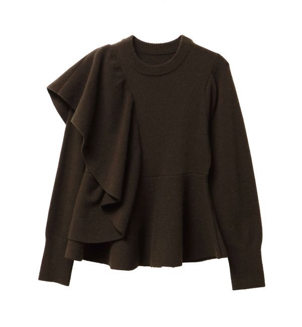 ELENDEEK「SHOULDER FRILL PEPLUM KT」|ニット・セーター|