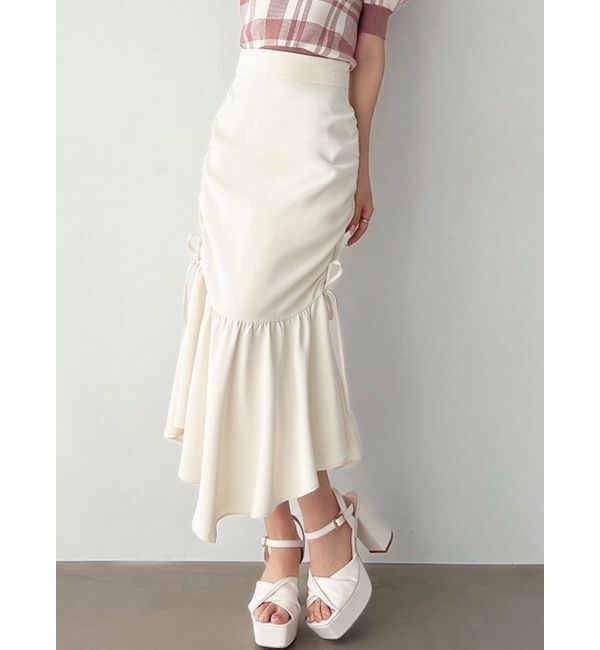 RESEXXY「サイドギャザーマーメイドスカート」|スカート|アイボリー