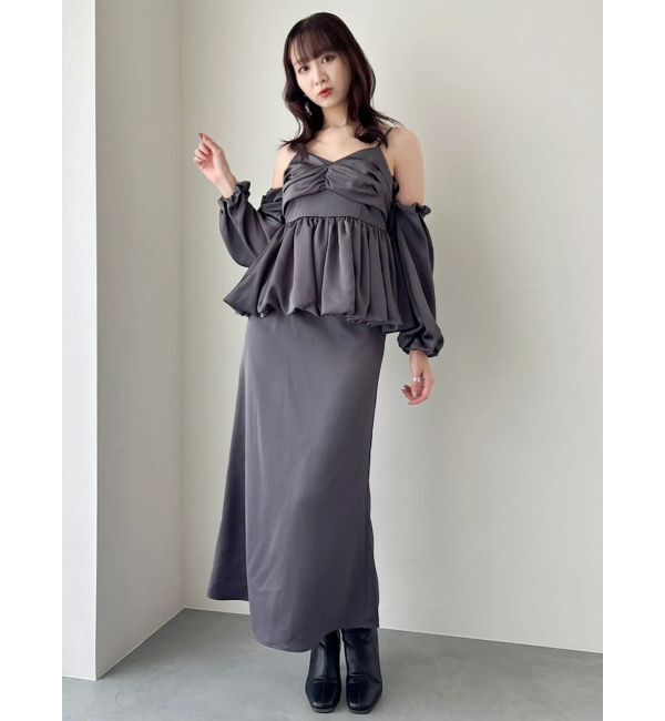 dazzlin「サテンナロースリットスカート」|スカート|