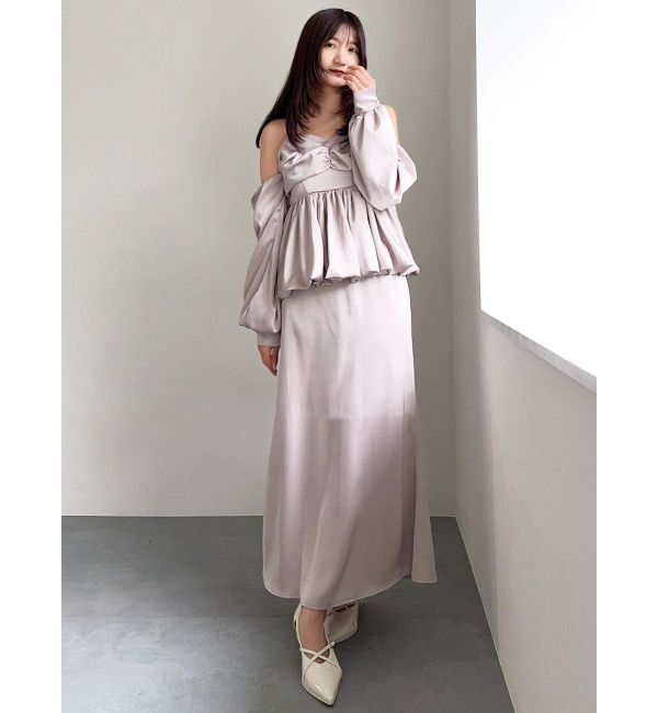 dazzlin「サテンナロースリットスカート」|スカート|