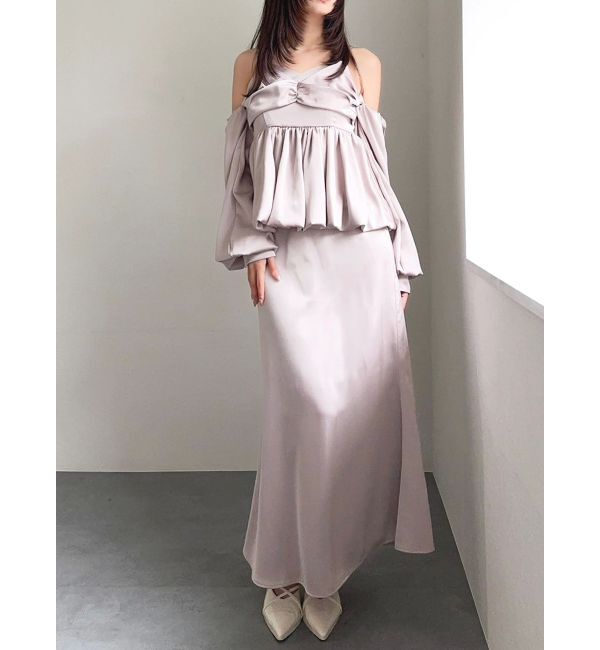 dazzlin「サテンナロースリットスカート」|スカート|